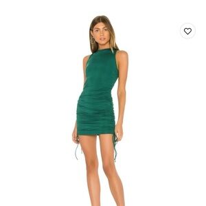 REVOLVE  Superdown Ruched Sexy Green Sleeveless Dress.